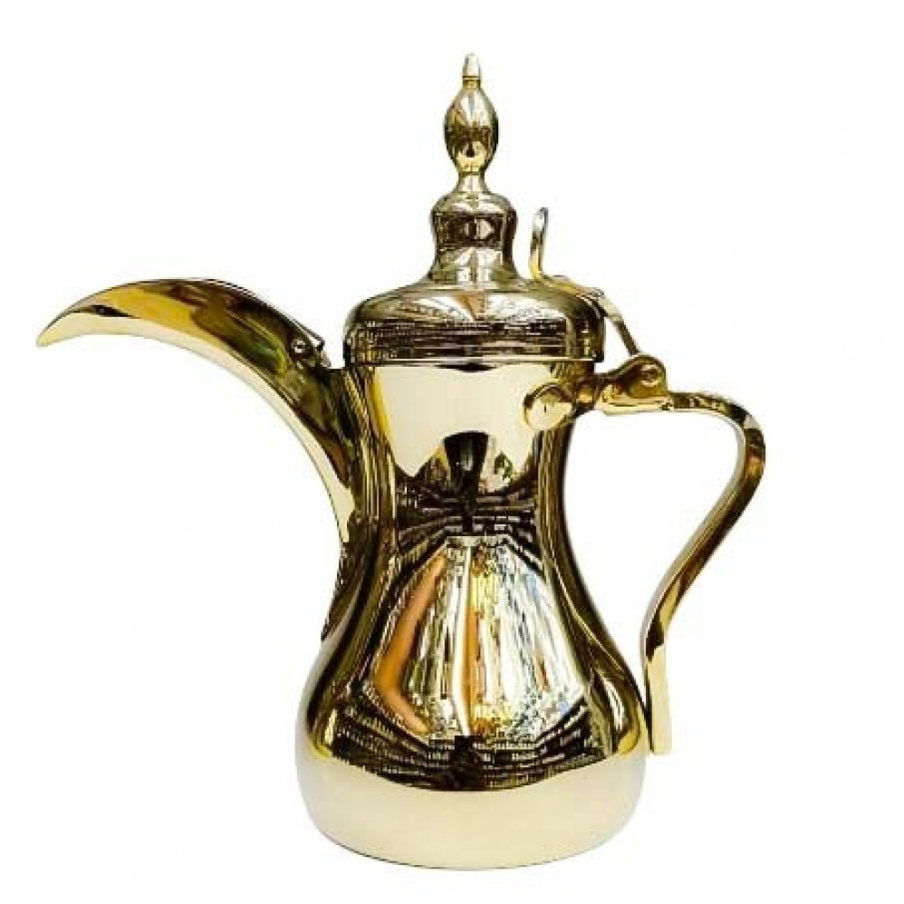 Cawa Cups Base Sets Long Spout Dallah Tea Pot Brass Metal Coffee Tea Pot Dallah Customized Arabic Coffee Dallah Sets Coffee Pot