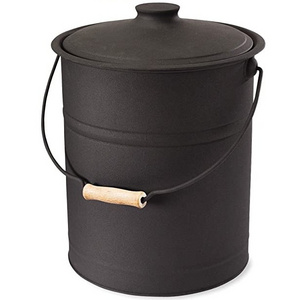 Fireplace Fire Pits Burning Stove Pellet Metal Buckets Pail Ash Can Iron Ash Bucket With Lid Coal Bucket For Best Quality