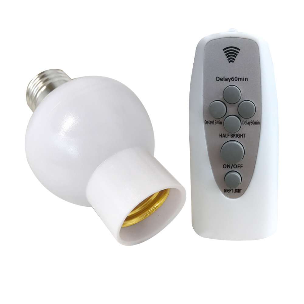 Wireless Remote Control Lamp Holder Dimmable E26 E27 Socket 220V Bulb LED Night Light with timer