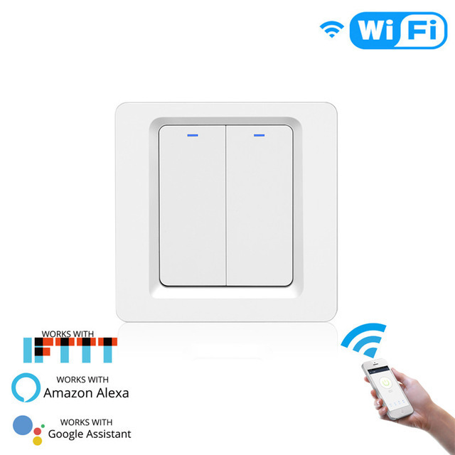 WiFi Smart Home Light Switch Push Button Smart Life/Tuya APP Remote Control Works with Alexa Google Home for Voice Control