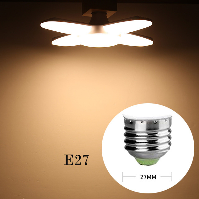 The New 60W Foldable Fan Blade LED Pendant Lights No Flicker B22 E27 LED Bulb 220V 360 Degrees Angle Adjustable Ceiling Lamp