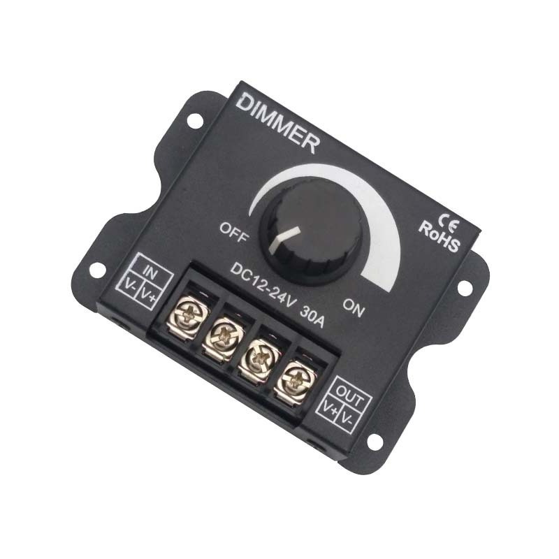 DC5V 12V 24V 30A PWM Stainless Steel Knob Neon Sign Led Light Dimmer Switch for LED Strip Light