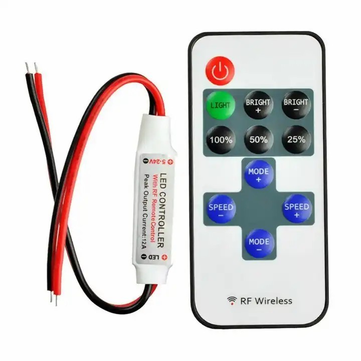 11key single color Remote Control Dimmer RF wireless led light strip led Controller rf led Inline Dimmer controller