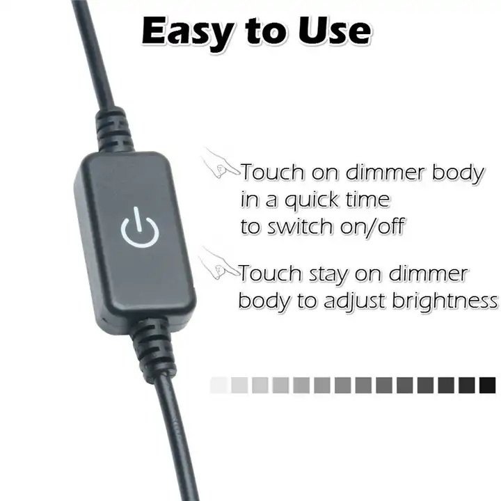 12V Single Color ON OFF Inline Led Touch Dimmer Switch Brightness Control Led Dimmer