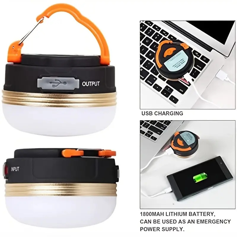 Rechargeable LED Camping Lantern with Magnet Base Portable Tent Light with 4 Light Modes Electric Lantern Flashlight For Camping