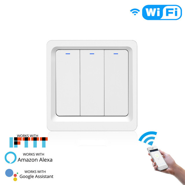 WiFi Smart Home Light Switch Push Button Smart Life/Tuya APP Remote Control Works with Alexa Google Home for Voice Control