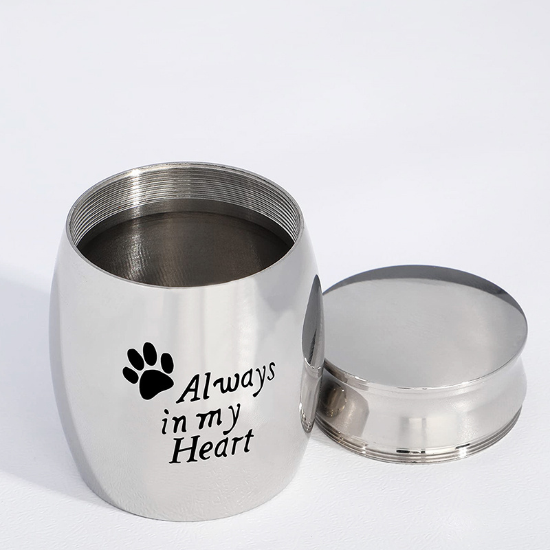 Cat Metal Ashes Container Funeral Dog Caskets Urn Stainless Steel Small Pet Cremation Urns for Ashes