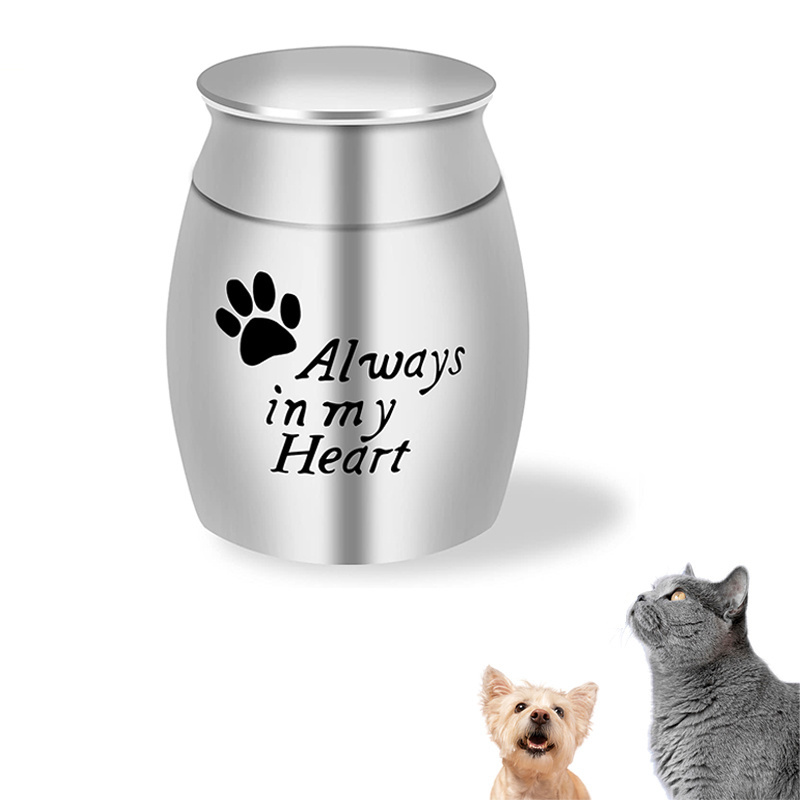 Cat Metal Ashes Container Funeral Dog Caskets Urn Stainless Steel Small Pet Cremation Urns for Ashes