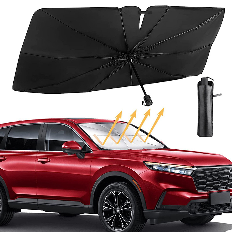 Car Accessories Portable Summer Cool UV Block Car Front Window Parasol Windshield Folding Car Sunshade Umbrella