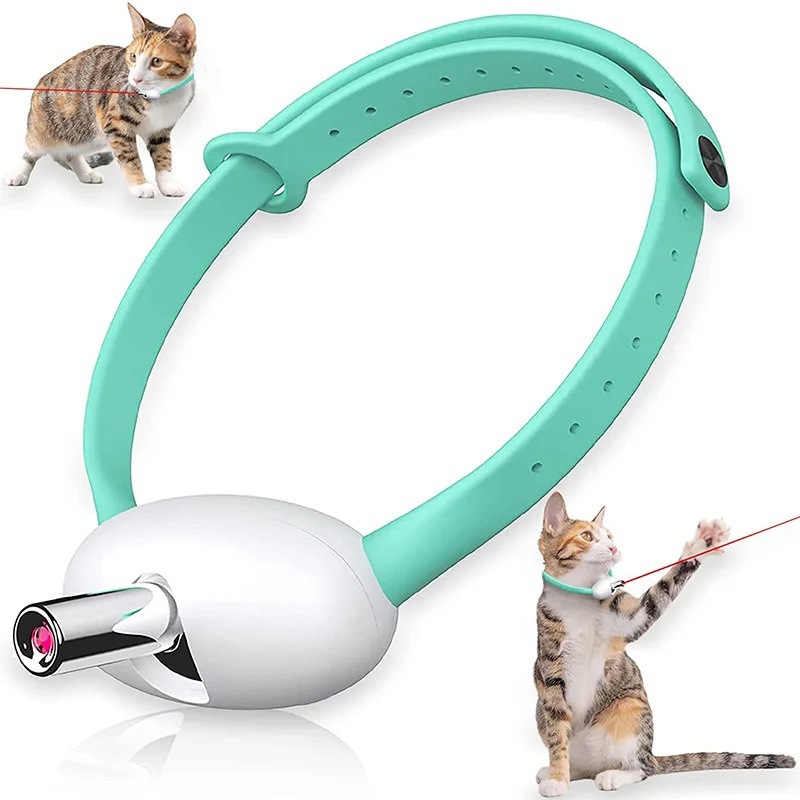 Self Entertainment Rechargeable Interactive Cat LED Laser Pointer Collar Toy Automatic Cat Laser Toy