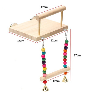 Wholesale Bird Toy Bird Cage Accessories Wooden Parrot Perch Parakeet Ladders Bird Swing Toy