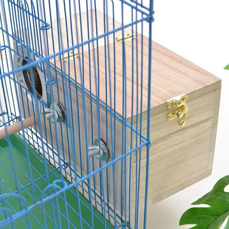 4 Sizes Outdoor Wood Bird Aviary Finch Nest Parakeet Nesting Box for Birds House Cage Lovebirds