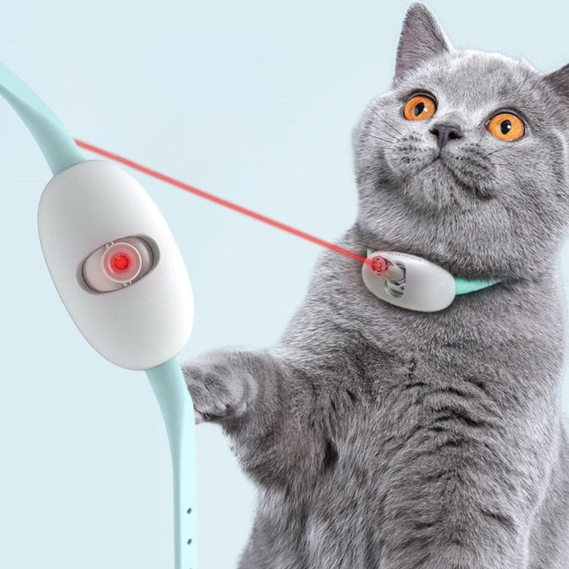 Self Entertainment Rechargeable Interactive Cat LED Laser Pointer Collar Toy Automatic Cat Laser Toy