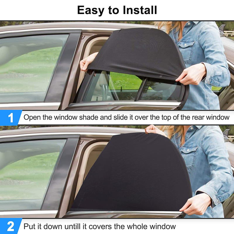 Universal Car Side Window Socks Sun Shade Curtains Cover Nylon Anti-mosquito Stretch Mesh Car Sunshade