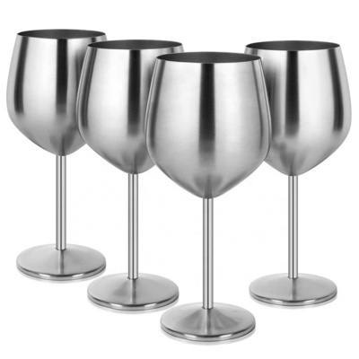 Free Sample Available Wholesale Stemless Wine Glasses 304 Stainless Steel Copper Unbreakable Wine Goblet Cocktail Tumbler Cup