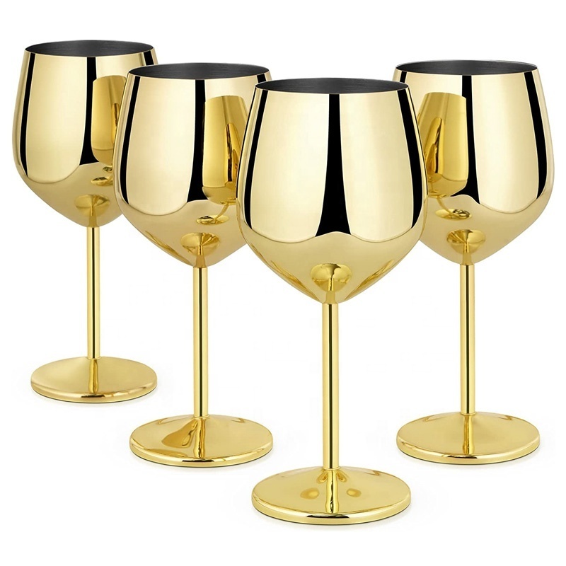 Stainless Steel and Brass Wine Glass Luxury Accessories Wine Whiskey Champagne Glasses Goblet Fancy Unique Cute for Party