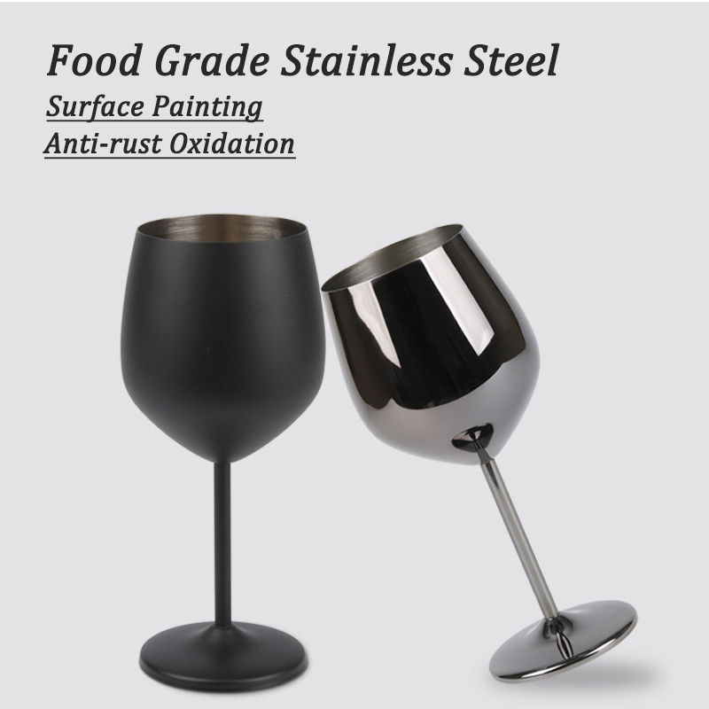 18oz High Quality Stemmed Wine Glasses 304 Stainless Steel Unbreakable Champagne Wine Glasses Goblet For Party Wedding