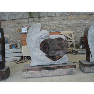 Natural Granite Angel Heart Double Heart Headstone