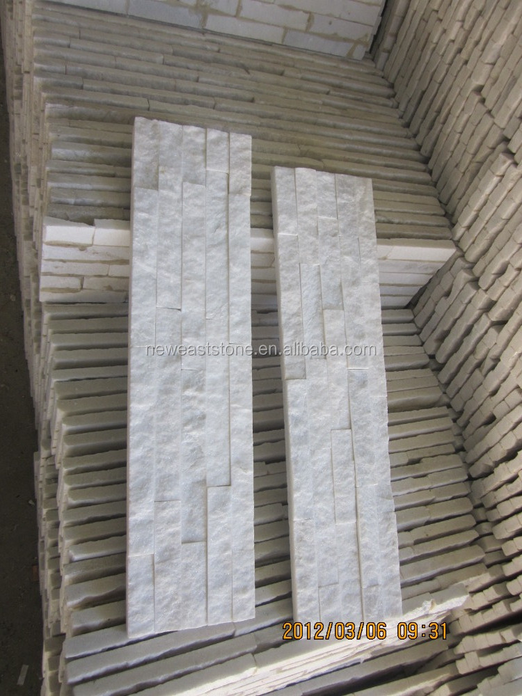 Crystal White Natural Quartz Stacked Stone Veneer