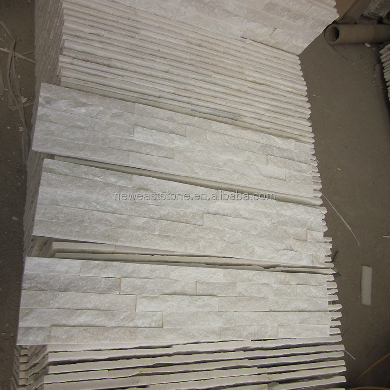 Crystal White Natural Quartz Stacked Stone Veneer