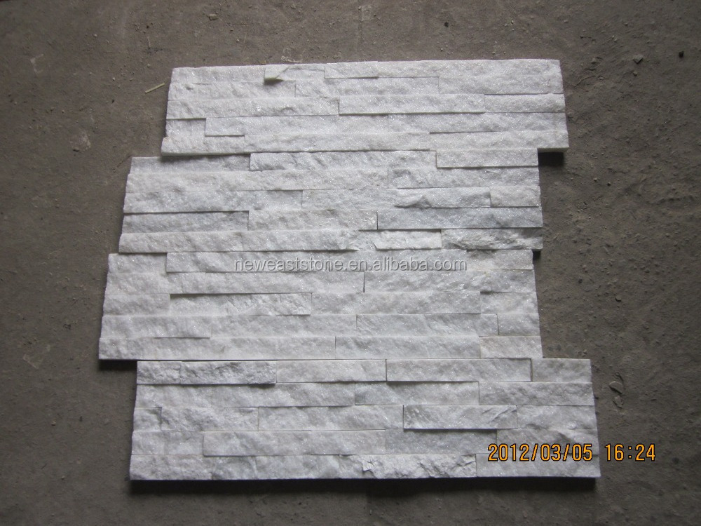 Crystal White Natural Quartz Stacked Stone Veneer