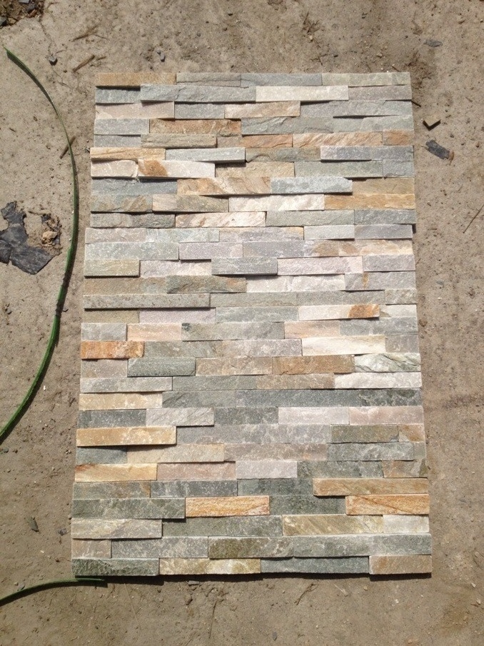 Natural Autumn quartzite culture stone veneer panels for exterior