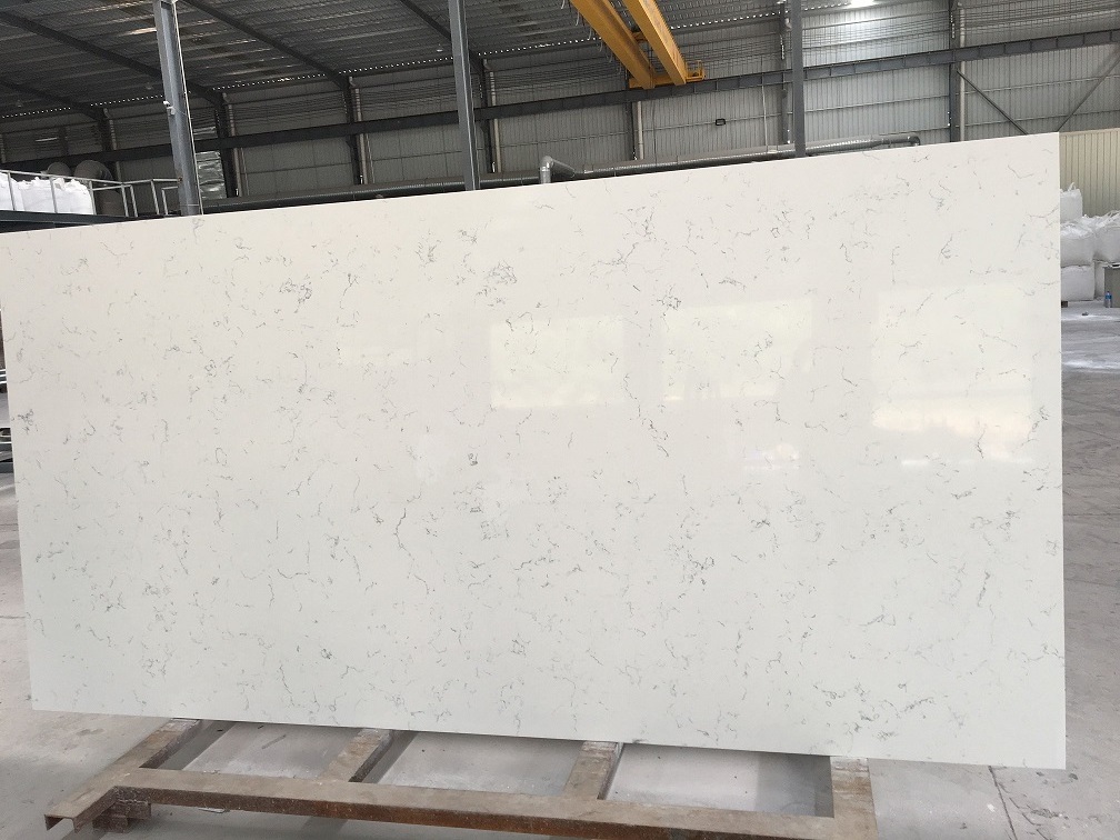 raw artificial carrara white marble stone quartz price for kitchen countertop