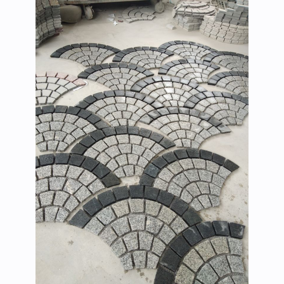 Natural light G603 Dark Grey G654 Granite Paving Patterns Products Fan Shaped Tile Wholesale