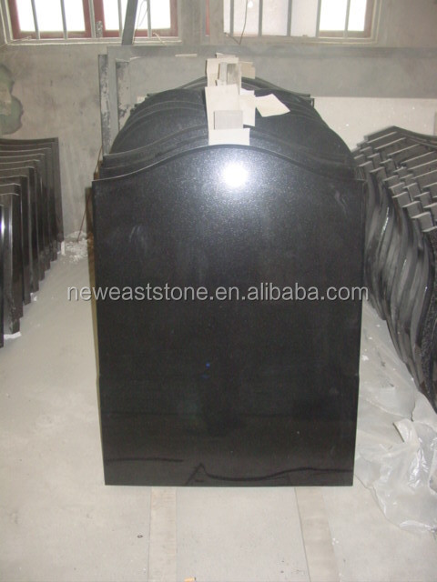 Simple Absolute Black Granite headstones monuments wholesale for graves