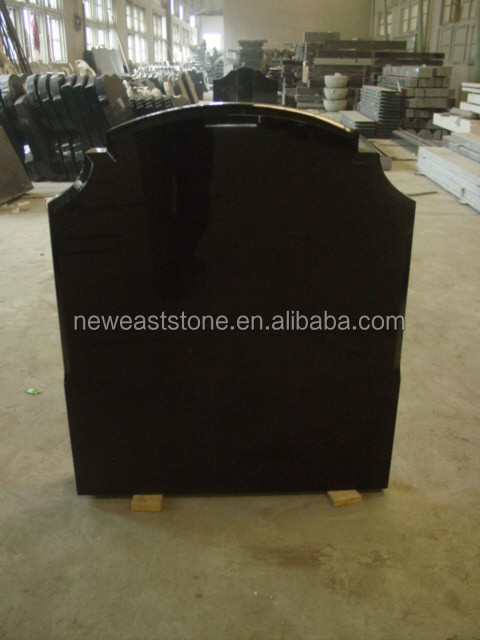 Simple Absolute Black Granite headstones monuments wholesale for graves