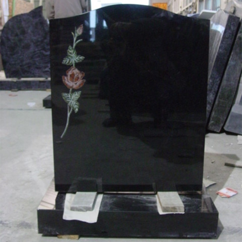 Simple Absolute Black Granite headstones monuments wholesale for graves