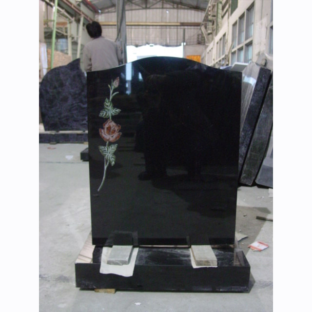 Simple Absolute Black Granite headstones monuments wholesale for graves