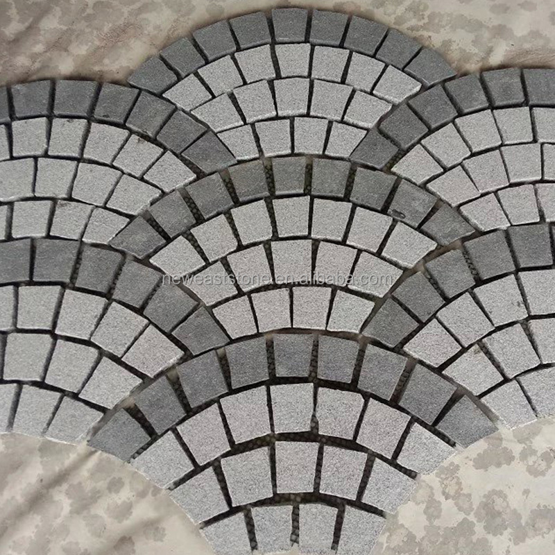 Natural light G603 Dark Grey G654 Granite Paving Patterns Products Fan Shaped Tile Wholesale