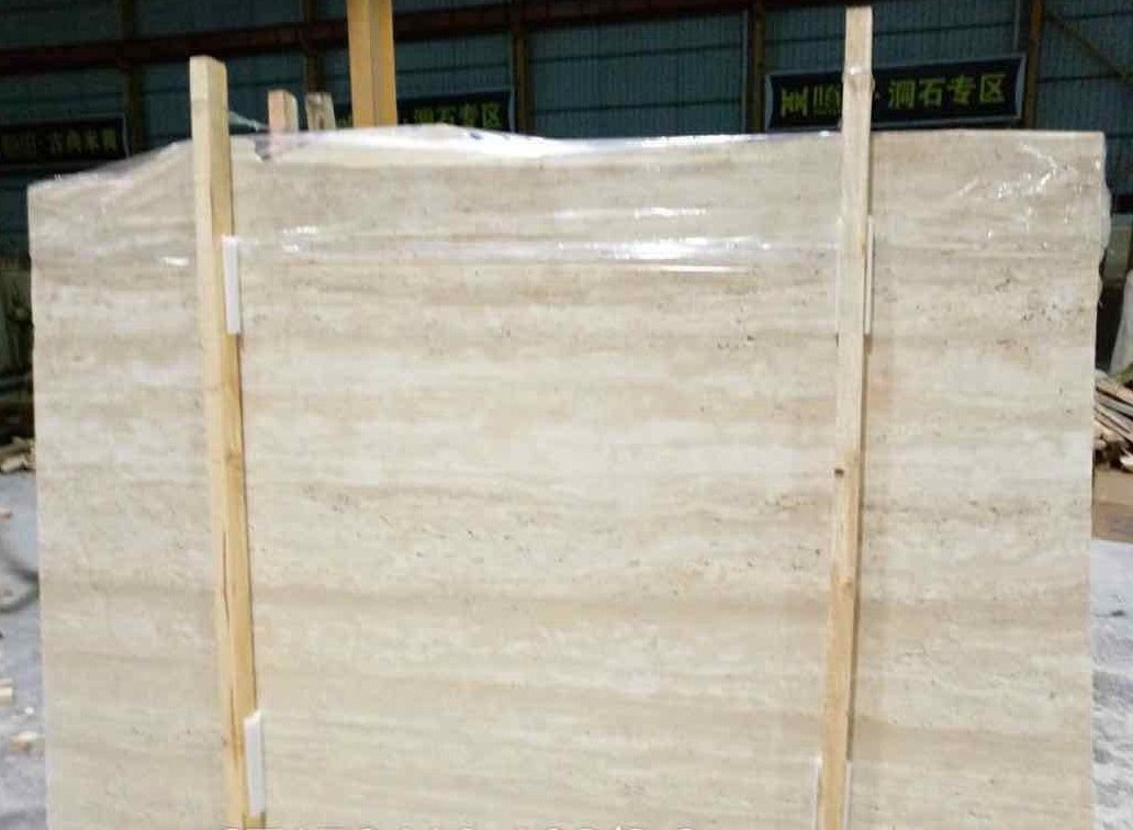 Beige Yellow Travertine slab travertine stone floor for interior decoration