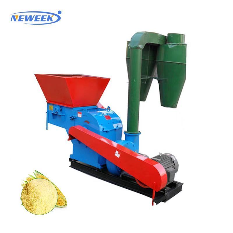 Neweek 300-800kg/h small electric corn hammer mill crusher feed processing maize corn soybean bran nut shell grinder machines