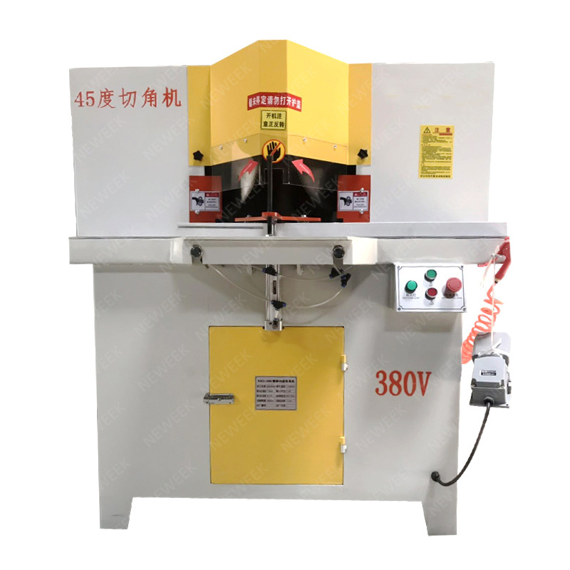 NEWEEK 45 90 degree double saw blade aluminum corner picture frame cutting machine