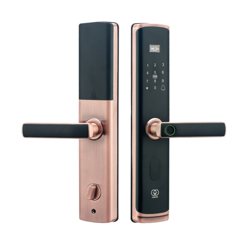 NeweKey Intelligent Wifi Door Lock Digital Deadbolt with Double Sided Fingerprint for Metal Door Loc Keycard Smart Lock