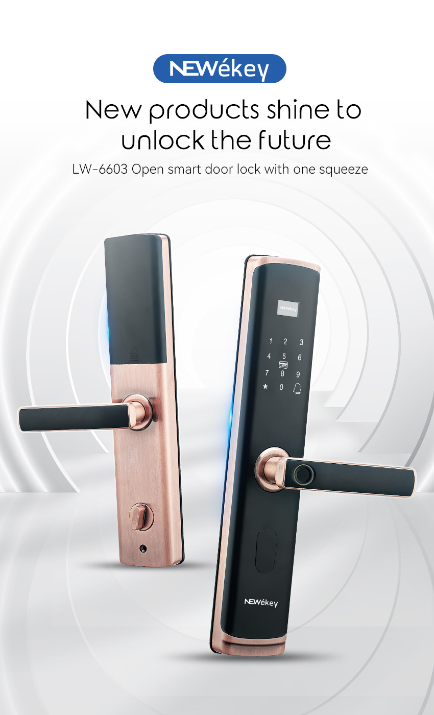 NeweKey Ttlock Tuya APP Fingerprint Password Digital Door Handle Combination Keyless Cabinet Smart Lock