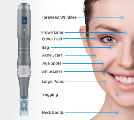 Electric Dr pen M8 With 22pcs Replaceable Battery Auto Ultima Dermapen CE approved professional Drpen Microneedling Cartridges w