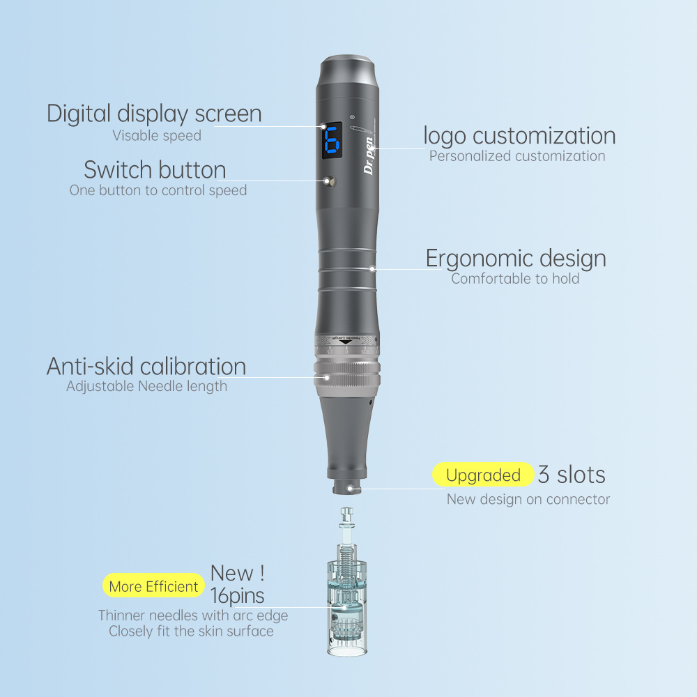 Electric Dr pen M8 With 22pcs Replaceable Battery Auto Ultima Dermapen CE approved professional Drpen Microneedling Cartridges w