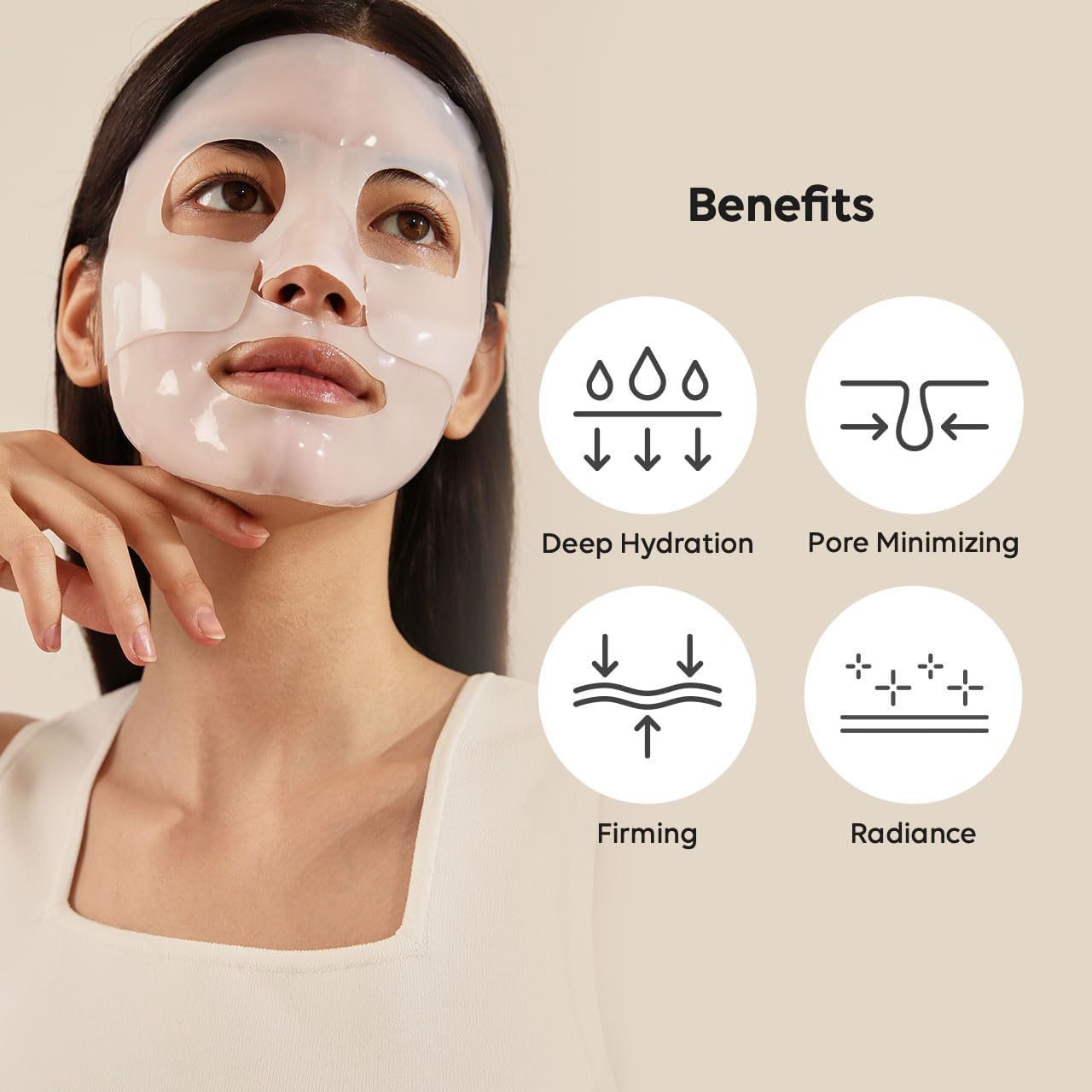 Custom LOGO Bio-Collagen Real Deep Hydration Pore Minimizing 3 Hour Peel Off Hydrogel Overnight Face Sheet Mask 34g