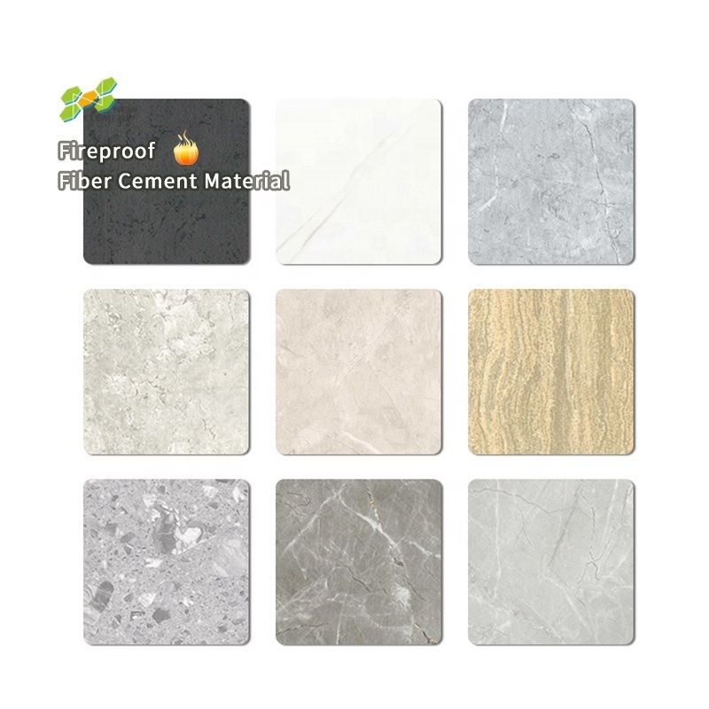 Fireproof Wholesale Fiber Cement decorative Board Price other texture marble PVC surface interior sheets cement wall panels