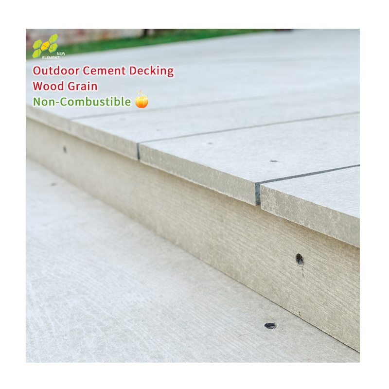 Fire proof garden swimming pool park anti-skidding low cost Low maintenance composite fiber cement decking