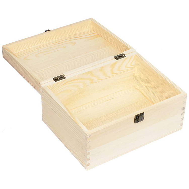 Newell Pie Bamboo Olive Oil Sewing Storage Tea Wood Box With Key Lock