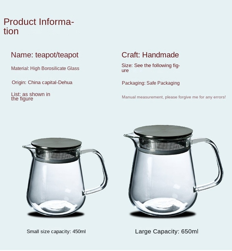 Newell Heatproof Glass Teapot 2-in-1 Kettle and Tea Steeper for Loose Tea One-Touch Tea Maker with Stainless Steel Filter Lid