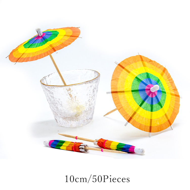 NEWELL Food Decoration KTV Decorated Mini Ornament Fruit Toothpick Umbrella with Custom Logo