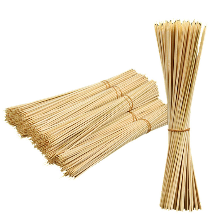 Newell 100% Biodegradable wholesale bulk Disposable Natural Bamboo Wooden Bamboo Bbq  Skewers Sticks marshmallow stick