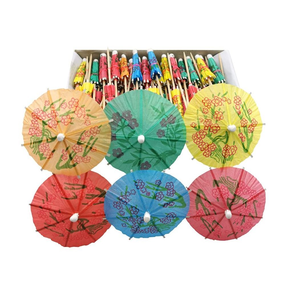 Newell Disposable Wooden Party Picks Parasol Cocktail Picks Umbrella Party Pick Cocktail Umbrella Toothpicks For Drink And Party