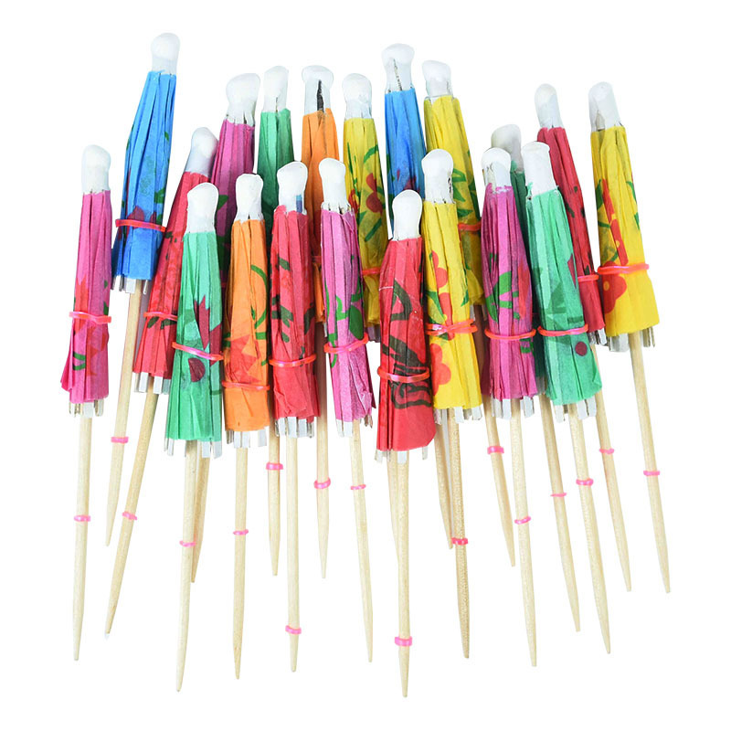 Newell Disposable Wooden Party Picks Parasol Cocktail Picks Umbrella Party Pick Cocktail Umbrella Toothpicks For Drink And Party