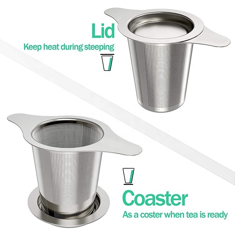 Single-Cup Loose Leaf Tea Infuser  Extra Fine Herbal Tea Steeper and Strainer Filter Mesh Stainless Steel Tea Infuser